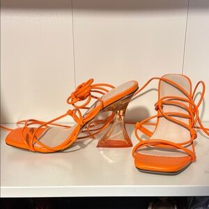 Orange Strappy Heels